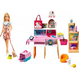 Barbie Mobilier coffret poupée et son animalerie 4 figurines animaux et accessoires inclus jouet pour enfant GRG90 - B67E2CEGJ
