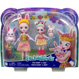 Enchantimals Coffret Sœurs avec mini-poupées Bree et Bedelia Lapin 2 mini-figurines animales et accessoires jouet pour enfant HCF84 - B42DJNQCJ