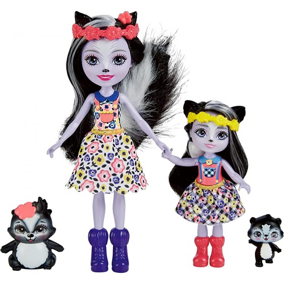 Enchantimals Coffret Sœurs avec mini-poupées Sage et Sabella Moufette 2 mini-figurines animales et accessoires jouet pour enfant HCF82 - BA7AKOFYG