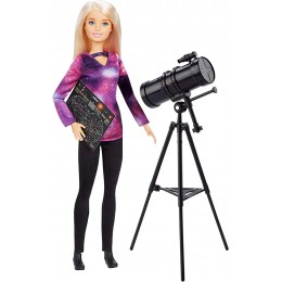 Barbie Métiers National Geographic poupée Astronome et Accessoire Télescope Jouet pour Enfant GDM47 - BQMMECTJC