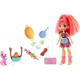 Cave Club coffret Barbecue avec poupée préhistorique Emberly aux cheveux roses figurine bébé dinosaure Flaire et accessoires jouet pour enfant GNL96 - BQEK7MUCV
