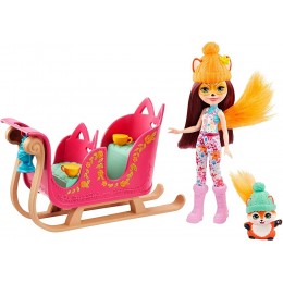 Enchantimals coffret Aventure en Traîneau mini-poupée Felicity Renard figurine animale Flick traîneau et accessoires jouet pour enfant GJX31 - BVHE1UYBE