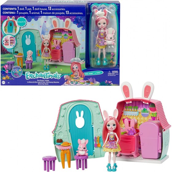 Enchantimals Coffret La Maison de Bree Lapin avec mini-poupée figurine animale Twist et 13 accessoires jouet pour enfant GYN60 - B84Q7LWGO