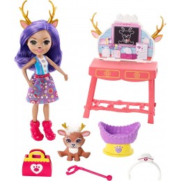 Enchantimals Coffret Le Centre Vétérinaire de mini-poupée Danessa Biche et son ami cerf Sprint avec accessoires jouet pour enfant GBX04 - B43M9NHWD