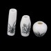 Lot de 3pcs Vase en Céramique Miniature pour 1 12 Maison de Poupée Peint en Noir Floral - BNMH1EVBG