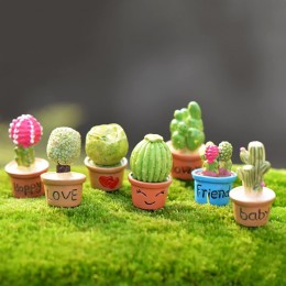 Lot de 7 mini cactus et pots de fleurs Suxidi Accessoires de décoration pour maison de poupée jardin - BQW1KDEFF