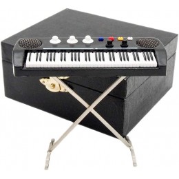 Odoria 1 12 Miniature Clavier Piano avec Supporter et étui Instruments de Musique de Maison de Poupée - B1Q99VABA