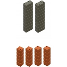 Perfeclan 40x Briques Miniatures Mini Briques pour Aménagement Paysager de Construction de Modèle de Maison de Poupées - BVB3EJUTH