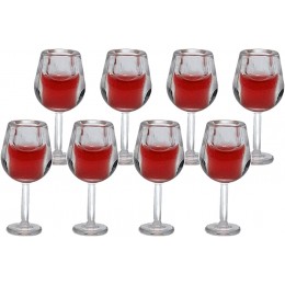 Sharplace 8 pièces maison de poupée verres à vin rouge ensemble rempli pour poupée Miniature gobelet à vin tasses Mini tasses à vin rouge - BJ41MDGXL