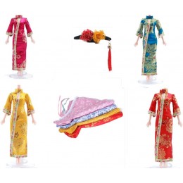 Fuli Ensemble 4 Couleurs Style Chinois Qing Jupe Robe chi-pao + 4 X vêtements de poupée Manteau Long Costume élégant pour poupées de 29 cm 11.41 " - BH8AQPIHI
