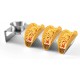 YOFAPA Support à tacos en acier inoxydable : support à tacos avec tasse à salade pour barbecue four taco support en métal pouvant contenir jusqu'à 3 tacos - B3VM3PEMN