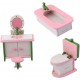 Modèles en bois de maison de maison de maison de maison de chaise miniature baignoire de toilettes de toilette accessoires de maison de poupée ensemble de salles de bains en poupée - B8DHKWMIH