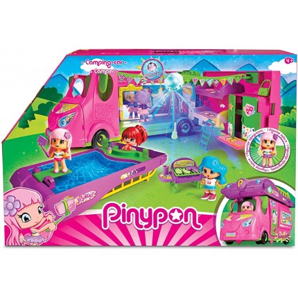 Pinypon Camping-Car Cool Ensemble de Jouets et Accessoires Ludiques avec 1 Figurine pour Enfants de 4 à 8 ans Famosa 700015070 - BDHJNLRXD
