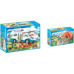 Playmobil Famille et Camping-Car 70088 & Tente et Campeurs 70089 - BQNWEKJVZ