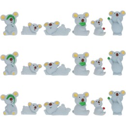Happyyami 18Pcs Miniature Petit Animal Figurine Mignon Mini- Koala Figure Personnages Jouets Mini Chiffres Collection Playset pour Gâteau Topper Décor Jouets - B676QAADE