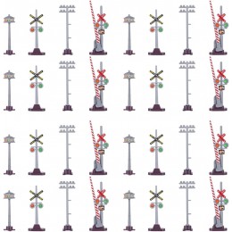 HBBY Lot de 32 mini panneaux de signalisation H0 Accessoires pour modélisme ferroviaire Accessoires de scène de stationnement Jouets de paysage - B885KFPUQ