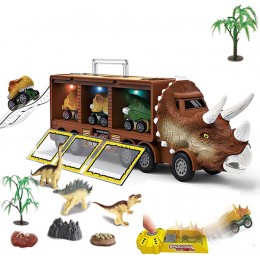 Pomrone Jouets Dinosaures pour Enfants | Pullback Dinosaur Transport Truck Toys Playset | Jouets de Semi-Camion de Dinosaures avec Son et lumières Ensemble de camions Dino pour garçons et Filles de - B1KQNOOUE