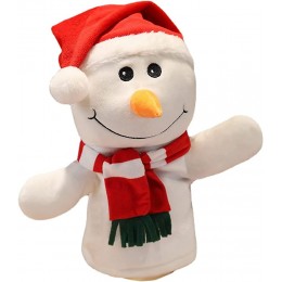ZMSM Marionnette à main de Noël en peluche Père Noël bonhomme de neige élan 30 cm - BN3H2MVBN