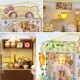 erhumama Maison de poupée musicale à faire soi-même avec housse anti-poussière Chat miniature Modèle 3D café Maison de poupées en bois Accessoires Cadeau d'anniversaire Pour garçons et filles - B5KANHGCT