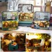 Qinhum Maison de poupée miniature en bois kit de bricolage maison de poupée 3D rétro boîte en étain avec meubles pour enfants cadeau décoration de Noël - B1318GNHM