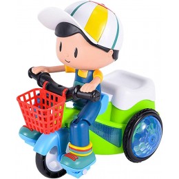 Xzbling Mini Jouet de Tricycle de Voiture de Cascade | Jouets Robots pour Enfants | Lumières Musicales pour garçons et Filles Roue Universelle 360 ​​Jouets rotatifs modèle de Tricycle Jouet - B8QKBYAXB
