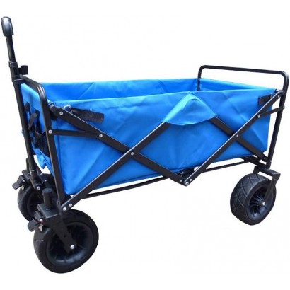 GWXTC Chariot Pliable Chariot Pliant de Jardin Wagon Lourd Panier Multifonctions pour De Plein air Camping Tirer Le Camion avec 4 Roues de Plage Charge: 80kg Color : Blue - BMMH5RCLT